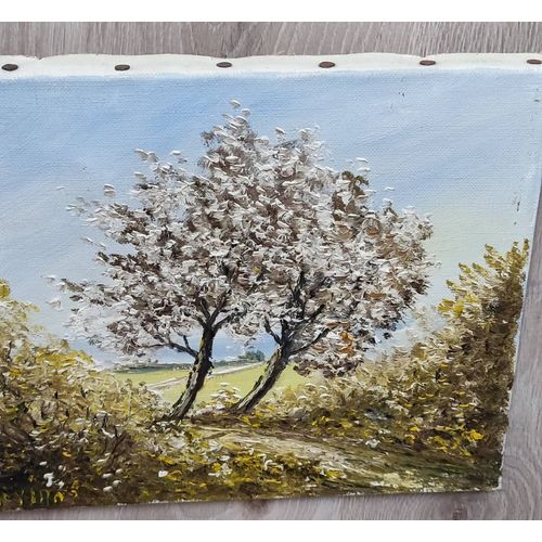 Tableau huile sur toile  Cerisier en fleurs