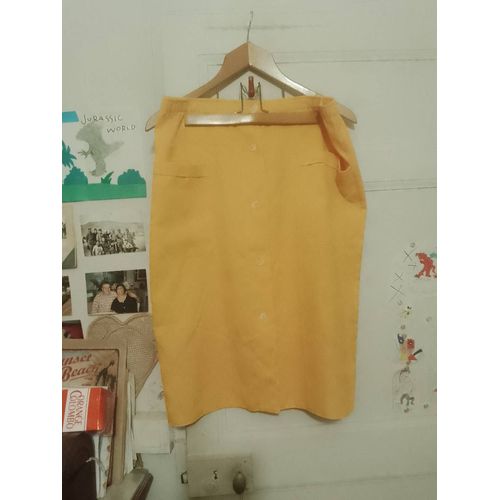 Jupe Jaune 42 Xl Vintage Années 80 Fabriqué En France.