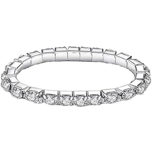 Eryi-Crystal Tennis Bracelet Bridal Wedding Party Bracelet Étincelant Argent Bracelet Élastique Fille Bijoux