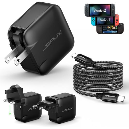 Blazeflux-Chargeur Usb C 65w Jsaux Nintendo Switch 2, Rog Ally, Steam Deck, Tablettes, Pc Portables, Samsung Galaxy, Pixel, Cable