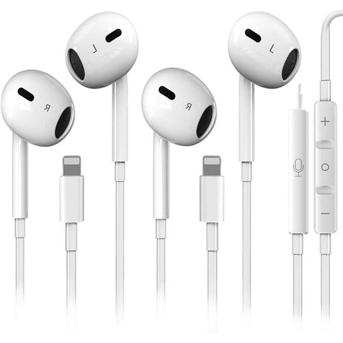 BLAZEFLUX-2x Ecouteurs filaires iPhone - Micro integre, controle volume, stereo HiFi, reduction bruit, compatibles iPhone 14