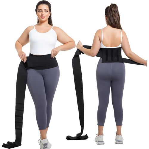 Blazeflux-Gainette Ventre Plat Femme Grande Taille 2025 Reglable Bande Abdominale Ceinture Amincissante Longue Torso Noir