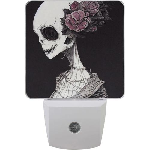 Veilleuse (Femme Victorienne Morte-Vivante) Lampe De Sommeil Led Avec Capteur Automatique Du Crépuscule À L'aube, Économie D'énergie