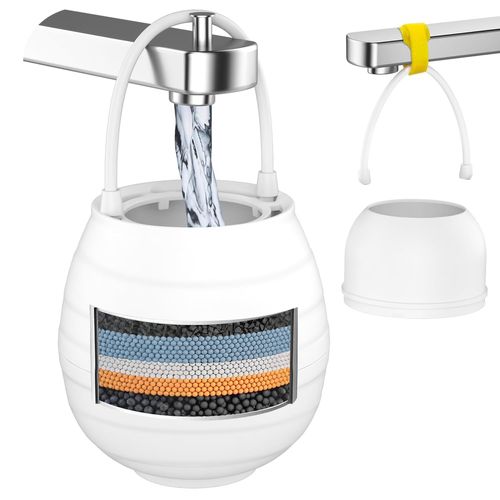 BLAZEFLUX-Filtre a eau de bain robinet trop-plein, 5000 gallons, elimine chlore et contaminants, sans BPA, facile a installer