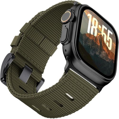Blazeflux-Bracelet Nylon Tactical Robust Apple Watch Ultra 2/1 49mm Homme Sport Militaire Iwatch 10 46mm 9 8 7 45mm Se 6 5 4 44mm