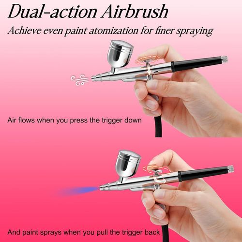 BLAZEFLUX-Kit aerographe compresseur, pistolet haute pression portable buses 0.2/0.3/0.5mm, sans bouchage, modelisme coiffure et