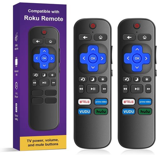 BLAZEFLUX-Telecommande universelle TV Roku (lot de 2) - TCL/Hisense/Sharp/Onn/Insignia, boutons rapides Netflix/Prime