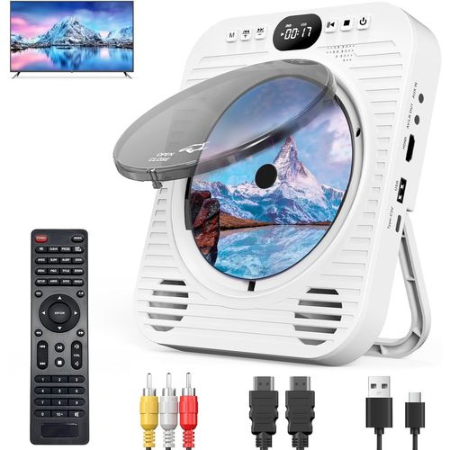 BLAZEFLUX-Lecteur CD DVD TV - Portable Bluetooth Haut-parleurs - Cable HDMI AV inclus USB AUX 1080P - Mini Lecteur Libre Region