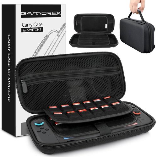 Blazeflux-Gamorek Switch 2 Etui Compatible Nintendo Switch 2, Coque Protection Voyage 24 Fentes Cartouches Chargeur Et Accessoires