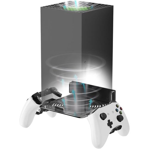 Blazeflux-Support Mural En Alliage D Aluminium Pour Xbox Series X Avec 2 Supports Manette Et Ventilation (Noir)