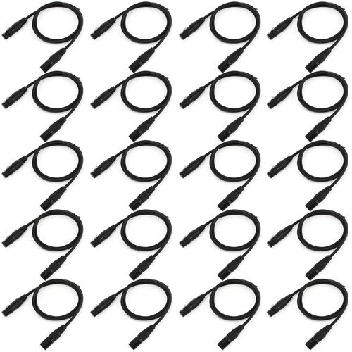 BLAZEFLUX-Xuhal 10 cables DMX 3.2ft 1m flexibles connecteurs metal 3 pins XLR male femelle eclairage scene spotlights DJ, noir