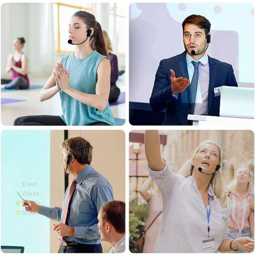BLAZEFLUX-Micro casque sans fil, ideal pour professeurs, guides fitness, systeme PA, ampli voix, micro Bluetooth