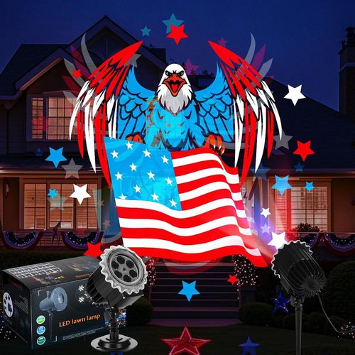 Blazeflux-Projecteur Led Independence Day 4th Juillet Americain Etanche Jardin Maison Fete Decor Hawk