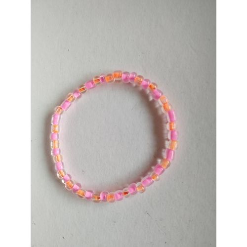 Bracelet Élastique Rose Et Orange