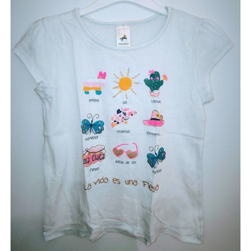 T-Shirt Vert Clair A Motif Polomino - T 9 Ans