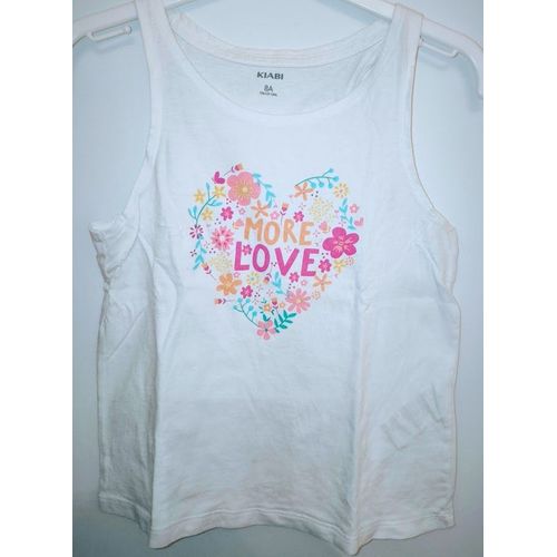 Débardeur Blanc More Love Kiabi - T 8 Ans