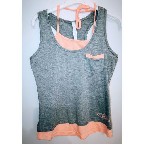 Débardeur Gris Et Orange Lulu Castagnette - T 8 Ans