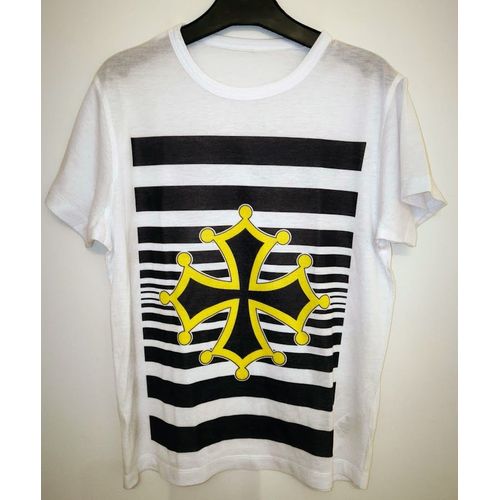 T-Shirt Blanc Motif Croix Occitane - T U