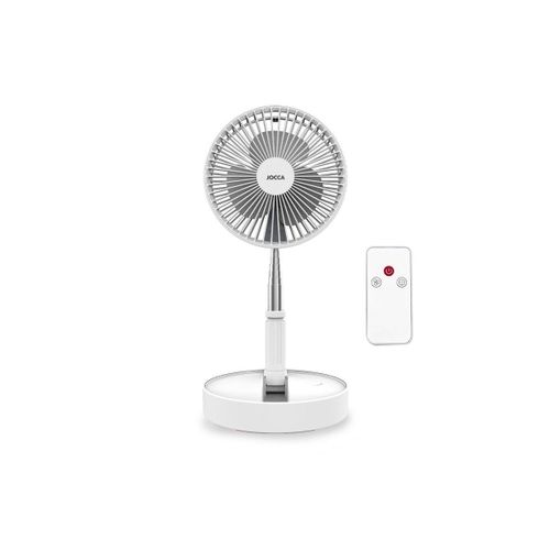 Ventilateur sur Pied Pliable & Telescopique avec Telecommande - Batterie Rechargeable, Autonomie 24h, Reglable 36-97,5 cm Jocca