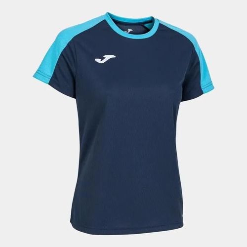 Maillot Femme - Joma - Eco Championship - Bleu Marine/Turquoise - Manches Courtes - 100% Polyester Recyclé