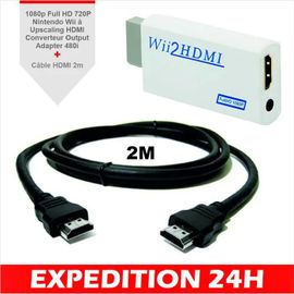 Adaptateur HDMI - Wii - Convertisseur Full HD 1080P - Sortie Audio Jack 3,5 mm - Noir