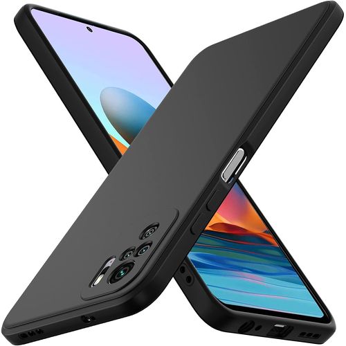 Noir Mat Coque Pour Xiaomi Redmi Note 10s / Poco M5s / Redmi Note 10 4g Avec Protection Caméra, Ultra Mince Étui De Protection En Silicone Antichoc, Souple Tpu Anti-Rayures Bumper Housse.[S3733]