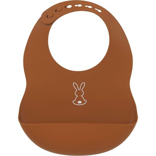 Kal-Bavoir En Silicone Avec Bol De Collecte, Lapin, Taille Réglable, Sans Bpa, Environ 20 X 27 Cm, Silicone, Rouge-Brun