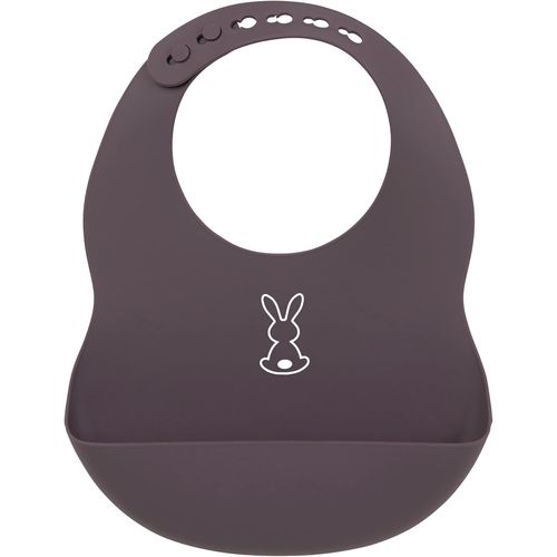 Kal-Bavoir En Silicone Avec Bol De Collecte, Lapin, Taille Réglable, Sans Bpa, Environ 20 X 27 Cm, Silicone, Gris