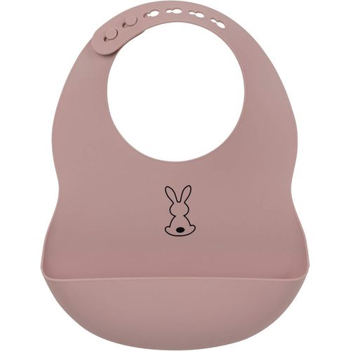 Kal-Bavoir En Silicone Avec Bol De Collecte, Lapin, Taille Réglable, Sans Bpa, Environ 20 X 27 Cm, Silicone, Vieux Rose