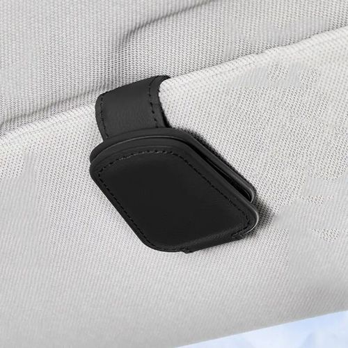 Clip De Lunettes De Voiture Multifonction Pare-Soleil En Cuir Pince De Lunettes Magnétique Porte-Lunettes De Soleil Clip Cintre Accessoire De Voiture Universel - Type 1pc Black