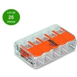 WAGO Borne Wago mini 5x4mmÂ² à levier 5 contacts 25 pièces221415