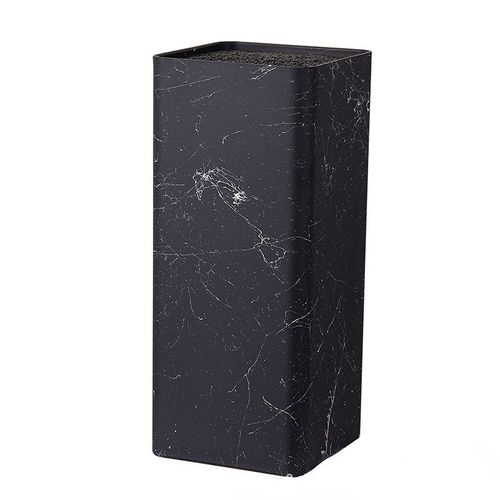 Support de bloc de couteaux en plastique,support de rangement de cuisine à insertion gratuite,support de couteaux de Chef noir et blanc avec poils,outil d'organisation de Table - Type Black