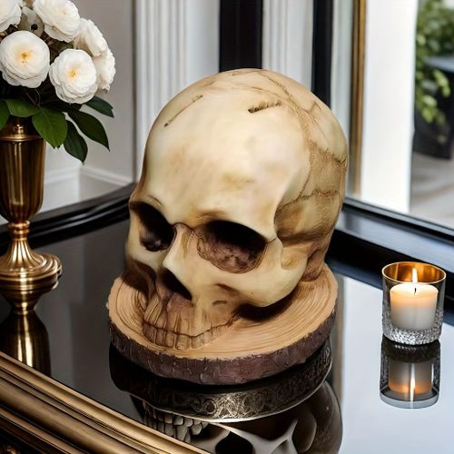 Support Opaque De Tête De Mort De Cuisine,Organisateur De Tête D'horreur,Accessoire De Rangement,Décor T1 - Type Marron