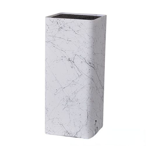 Support de bloc de couteaux en plastique,support de rangement de cuisine à insertion gratuite,support de couteaux de Chef noir et blanc avec poils,outil d'organisation de Table - Type White