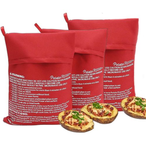 KAL-Sac Pomme De Terre,3Pcs Sac De Cuisson Pomme De Terre,Sac Pomme De Terre Micro Onde,Sac De Cuisson Lavable,Sac Pomme De Terre Micro Onde,Sac De Cuisson Micro Ondes,Sac Pomme Terre Micro Onde