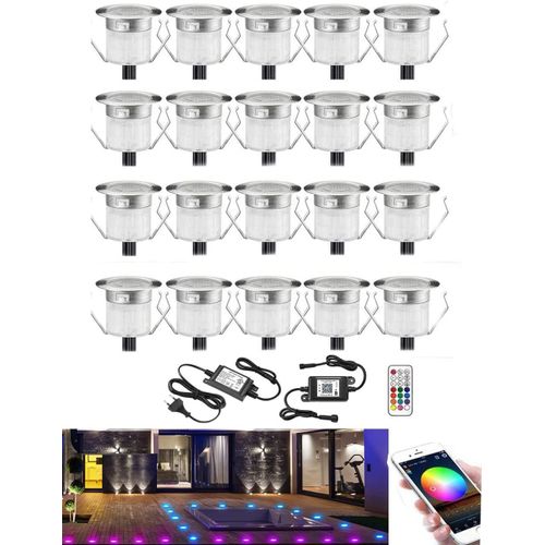 Kal-30x Bluetooth Dimmable Blanc Chaud Spot Encastrable Exterieur 0.6w Ø30mm Ip67 Étanche Intelligent Spot Led Extérieur Encastrable Spot Terrasse Exterieur Kit Complet