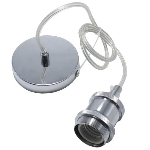 Kal-E27 Lampes Suspendue Accessoires Avec 1 Mètre De Câble Réglable Suspension Industrielle Suspensions D'éclairage Intérieur Utilisé Dans Les Magasins De Vêtements, Les Hôtels, Les Cuisines-Argent