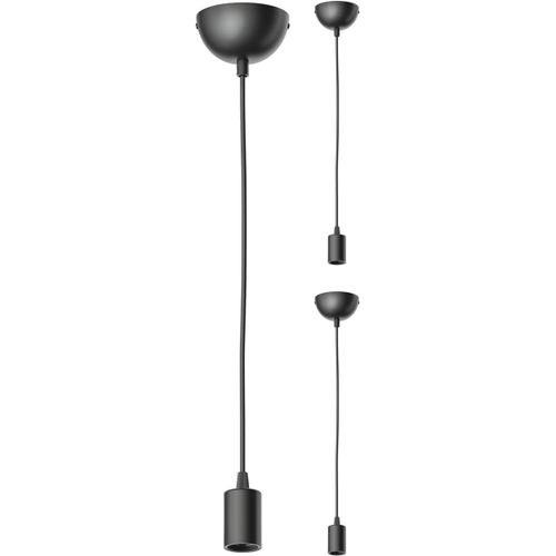 Kal-3 Pièces Suspension/Lampe À Suspendre Dori, Noir Mat, 1x E27 Max. 60w