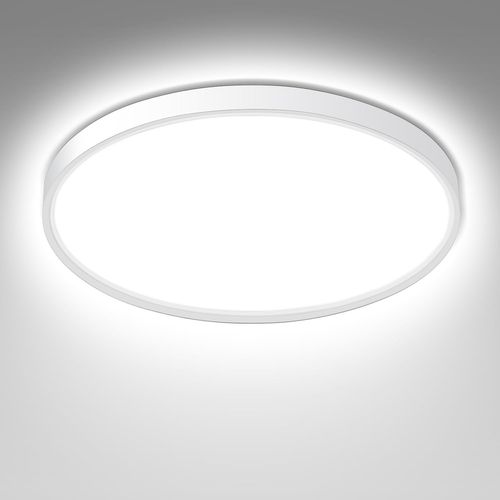 KAL-Plafonnier Led, Plafonnier Salle De Bain 18W 1620Lm 4000K, Lampe Led Chambre, Luminaire Blanche Ip44, Plafonnier Rond De 23Cm Pour Chambre À Coucher Salle De Bain Salon Cuisine Bureau