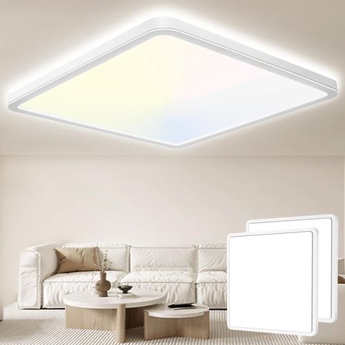 Kal-29cm Plafonnier Led 24w 3200lm 6000k,4000k,3000k, Ip54 Etanche Plafonnier Salle De Bain, Led Plafond Carré, Luminaire Plafonnier Moderne Pour Chambre À Coucher Salon Cuisine Bureau Balcon