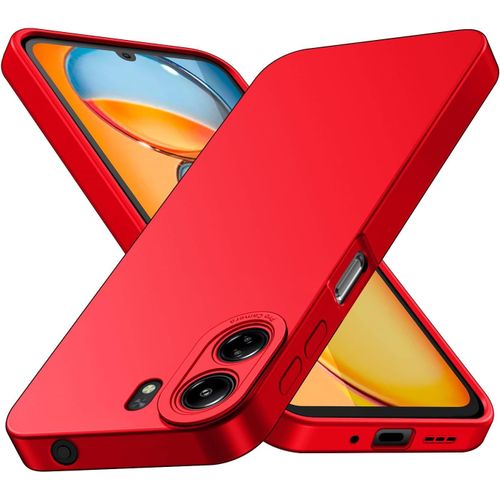Coque Pour Xiaomi Redmi 13c, Housse Étui De Protection En Silicone Souple, Cover Antichoc Avec Protège De Caméra, Compatible Avec Tpu (Rouge)