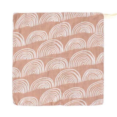 Serviette de visage en bambou pour bébé,mouchoir doux,bavoirs en mousseline,serviette de salive,gaze de coton,petit bavoir carré pour enfants,Everths,2 couches - Type pink rainbow