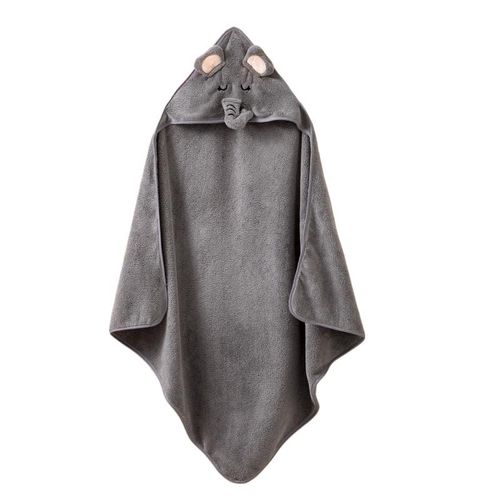 Serviettes De Bain En Flanelle Douce Pour Bébé,Couverture À Capuche Pour,Garçons Et Filles,Animal De Dessin,Peignoir Pour Tout-Petits,Sommeil Chaud,Emmaillotage Rond - Type Gray Elephant