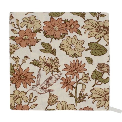 Serviette de visage en bambou pour bébé,mouchoir doux,bavoirs en mousseline,serviette de salive,gaze de coton,petit bavoir carré pour enfants,Everths,2 couches - Type flower bird