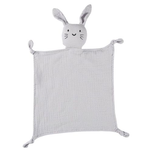 Bavoir En Mousseline De Coton Doux Pour Bébé,Serviette En Peluche Lapin,Pour Apaiser Le,Couverture De Sécurité,Serviette De Couchage Pour Bébé - Type 3559-Gy
