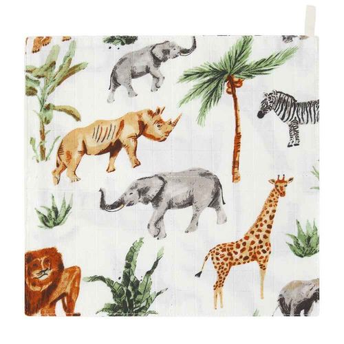 Serviette de visage en bambou pour bébé,mouchoir doux,bavoirs en mousseline,serviette de salive,gaze de coton,petit bavoir carré pour enfants,Everths,2 couches - Type zoo