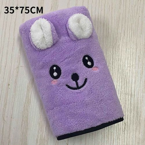 1pc Serviettes Pour Enfants Serviettes De Bain Douces Toallas Animaux Mignons Forte Absorption D'eau Serviette Haut De Gamme 35*75 Cm B Jaya Jaya - Type Purple