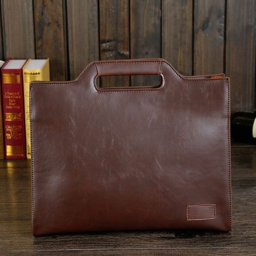 Mallette d'affaires en cuir pour hommes,sac à main Portable de voyage,solide et décontracté,sacoche à bandoulière,grand sac d'ordinateur Portable de bureau XA219C - Coffee