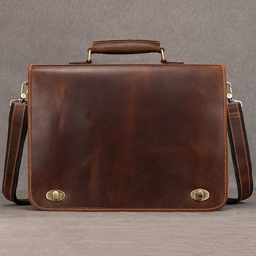 Luufan-Sac à Main en Cuir group pour Homme,Étui Bombes,Format A4,Document,Souple,en Vache,pour Ordinateur Portable,Business - Brown2