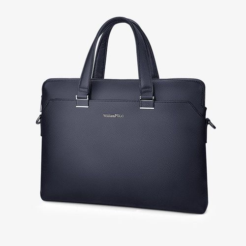 mallette d'affaires en cuir pour hommes,sac à bandoulière pour mari,porte-documents pour ordinateur portable de 15 pouces,sac à main de grande capacité - Bleu